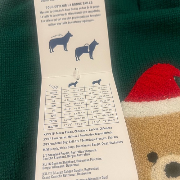 Tommy Bahama Festive Green Pet Sweater with Christmas Teddy Bear - Picture 8 of 11